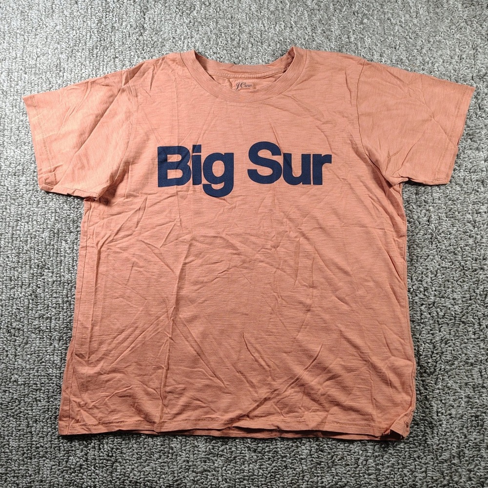 J. Crew T-Shirt Orange Big Sur Graphic Slub Cotton Gorpcore Women XL